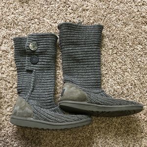 Gray knit tall foldable Ugg boots
